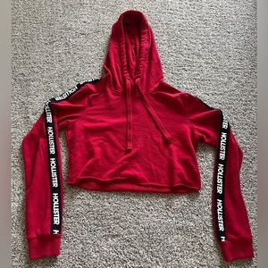 Hollister Cropped Red Sweatshirt
